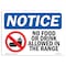 Signmission OSHA Sign, 7" H, Rigid Plastic, No Food Or Drink Allowed In Range Sign With Symbol, Landscape OS-NS-P-710-L-14574 - alternate 1